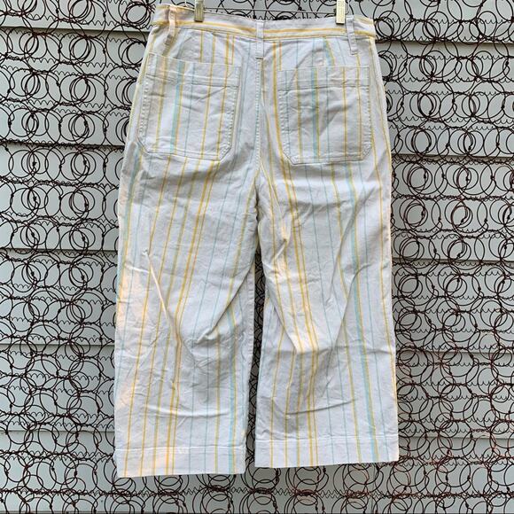 Madewell Emmett Wide Leg Crop Pants Jeans Striped - Picture 2 of 7